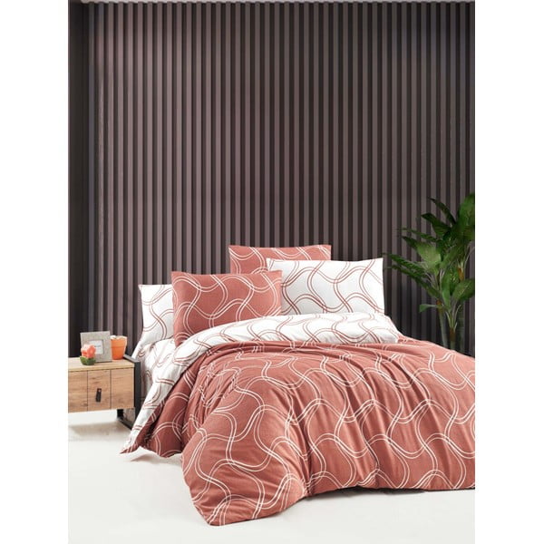 Smeđa posteljina za bračni krevet/s produženom plahtom  200x220 cm Brown Design - Mila Home