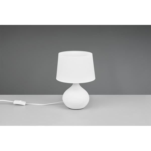 Bijela stolna svjetiljka od keramike i tkanine Reality Martin, visina 29 cm-image-3
