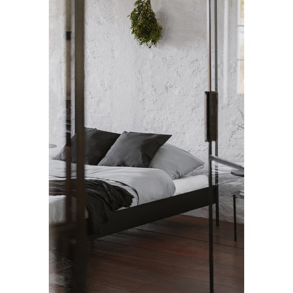 Crni željezni bračni krevet bez uzglavlja/s baldihanom s podnicom 200x200 cm Eton – noo.ma-image-4