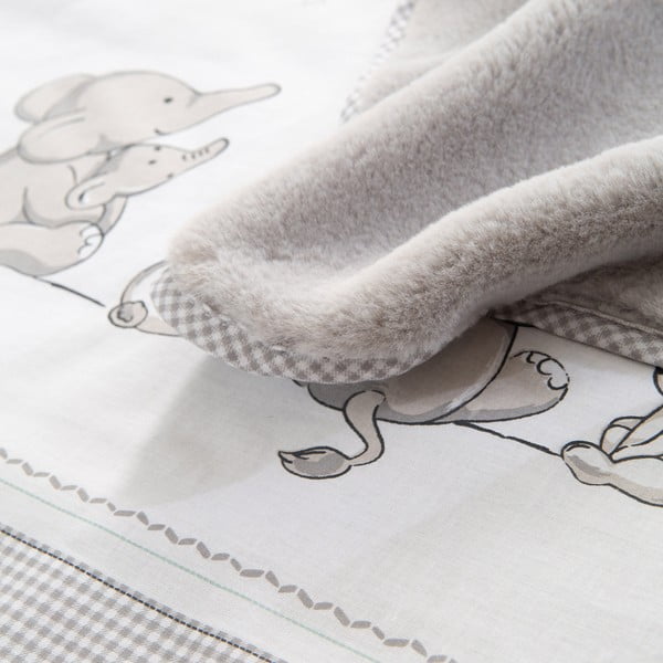 Bijela/siva deka za bebe od mikropliša 80x80 cm Sternenzauber – Roba-image-4
