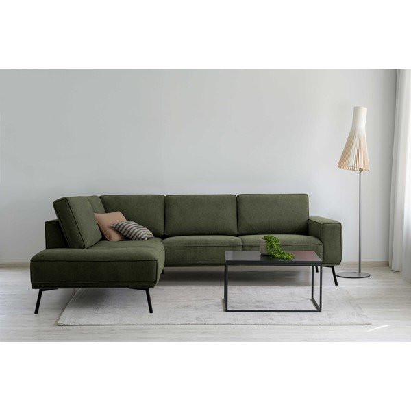 Tamno zelena kutna garnitura od šenila (s lijevim kutom/u obliku slova L) Amsterdam – Scandic-image-1