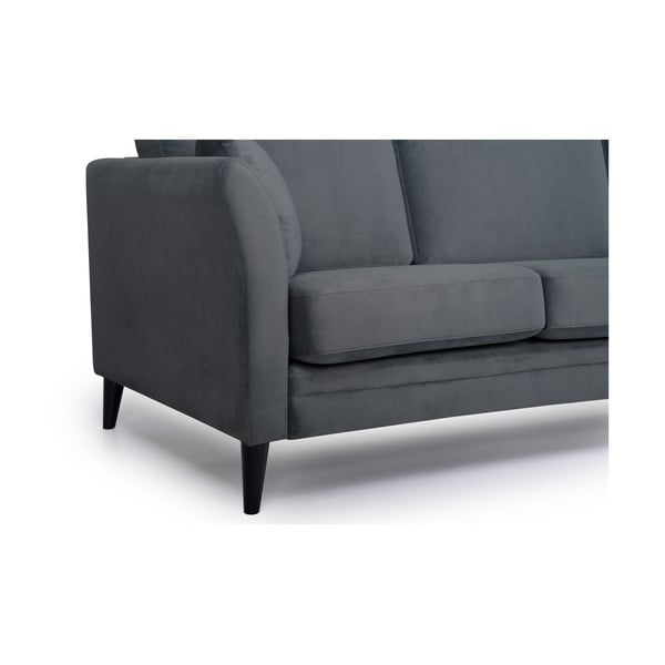 Tamnosiva baršunasta sofa Scandic Eden, 237 cm-image-1
