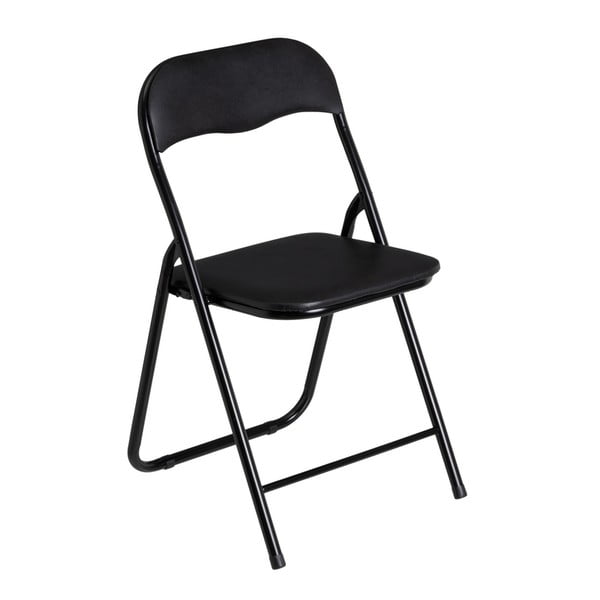Crna sklopiva blagovaonska stolica od umjetne kože – Casa Selección