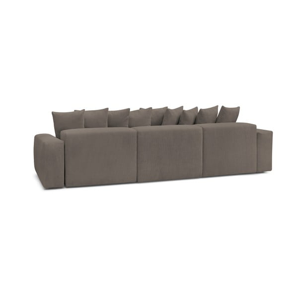 Siva/smeđa kutna garnitura od samta Voltaire – Bobochic Paris-image-4