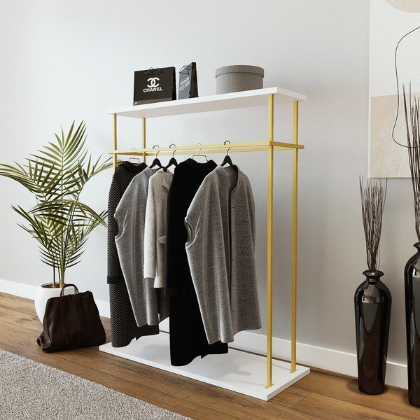 Bijeli stalak za odjeću Wuppertal – Kalune Design-image-2