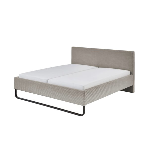 Sivi/smeđi tapecirani bračni krevet bez podnice 180x200 cm Swing – Meise Möbel