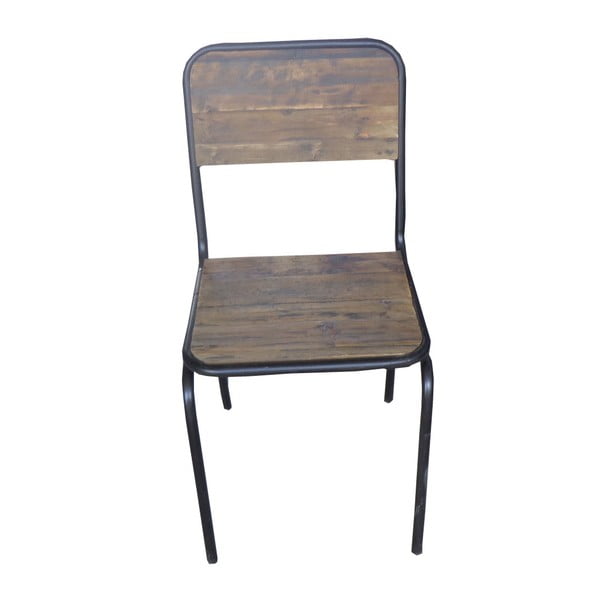 Smeđa blagovaonska stolica od masivne jele Industrial – Antic Line-image-1
