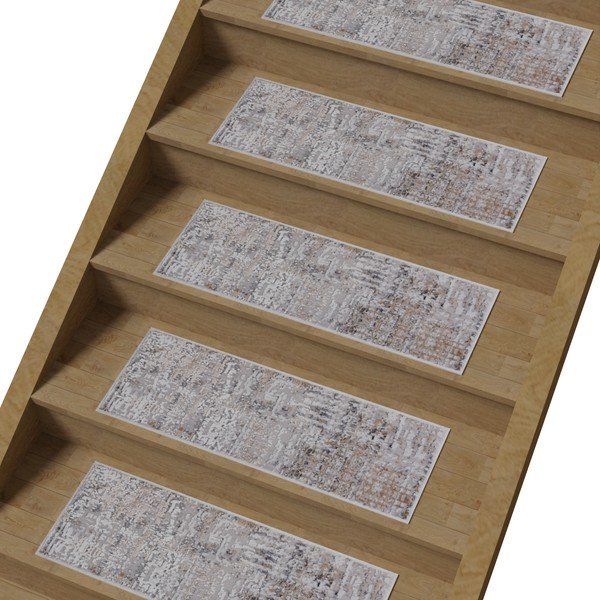 Sivi/bež pamučni set tepiha za stepenice 16 kom 25x65 cm Milano Bej – Vitaus-image-1