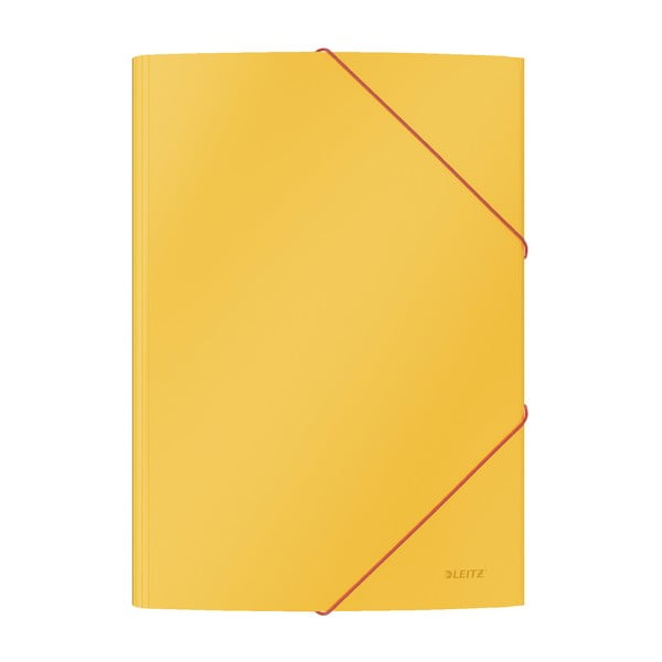 Set od 10 žutih uredskih fascikli s mekom površinom Leitz Ugodan, A4