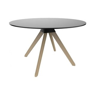 Crni blagovaonski stol s podnožjem od bukve Magis Cuckoo, ø 120 cm
