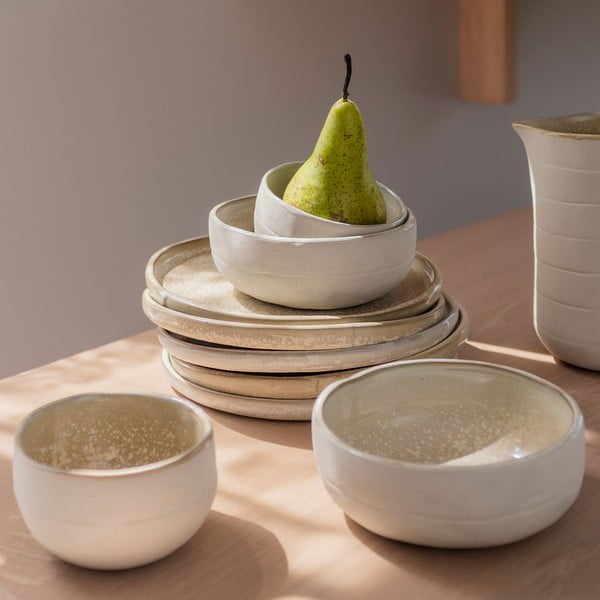 Bijelo-bež kamene zdjelice u setu 2 kom Sand Grain – Mette Ditmer Denmark-image-1