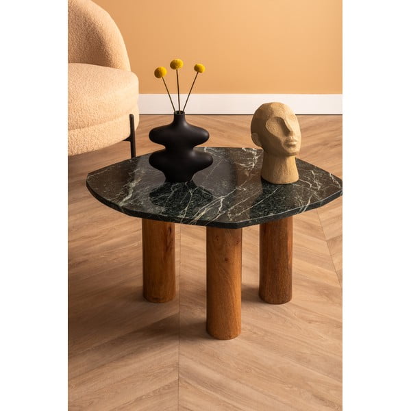 Pomoćni stol s pločom stola u mramornom dekoru 50x75 cm Organic   – Leitmotiv-image-1