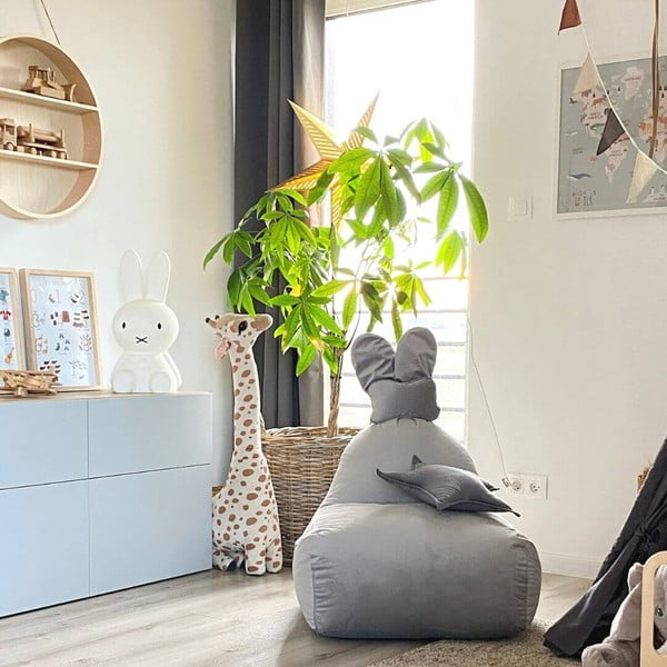 Svijetlo siva dječja vreća za sjedenje Funny Bunny – The Brooklyn Kids-image-2