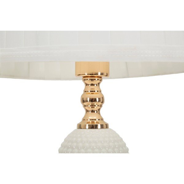 Bijela stolna lampa s tekstilnim sjenilom (visina 40 cm) Napoli – Mauro Ferretti-image-2