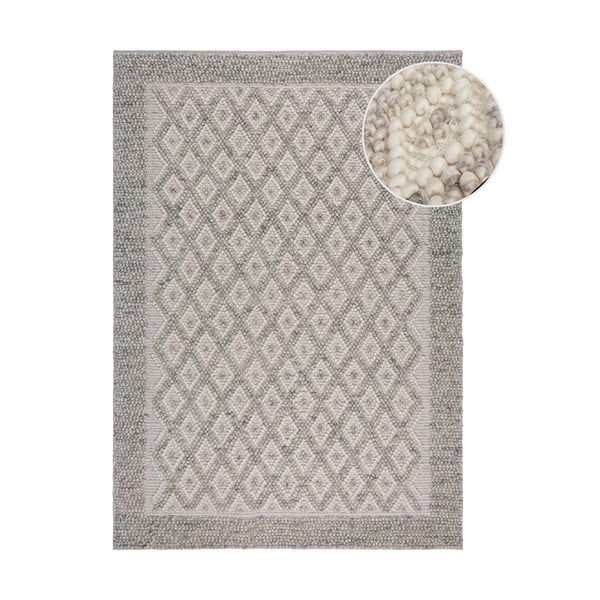 Sivi ručno rađen tepih od mješavine vune 160x230 cm Minerals Diamond – Flair Rugs