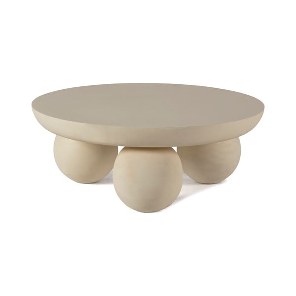 Bež okrugao stolić za kavu od masivnog manga ø 90 cm Ailen – MOME-image-2