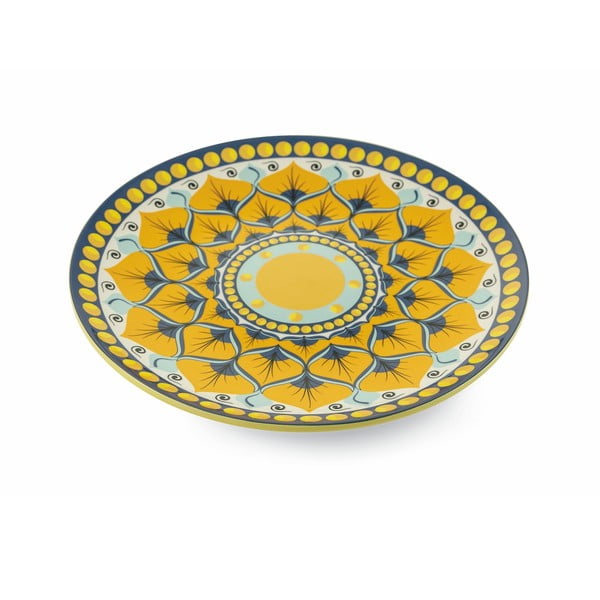 Žuti okrugli tanjur za posluživanje od dolomita Villa d´Este Sicilia