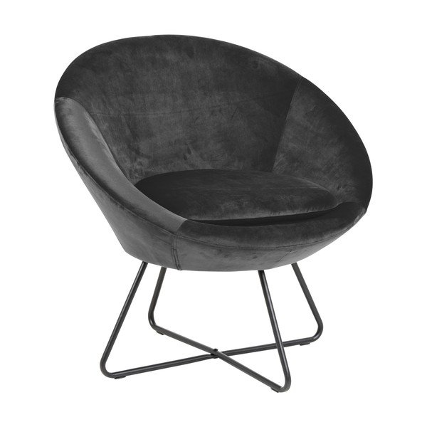 Siva baršunasta fotelja Actona Center