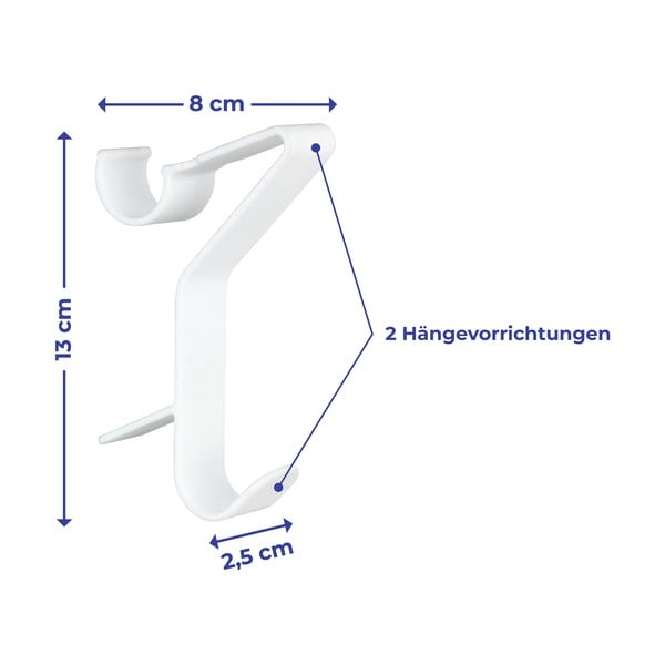 Bijele plastične viseće kuke u setu 3 kom – Maximex-image-4