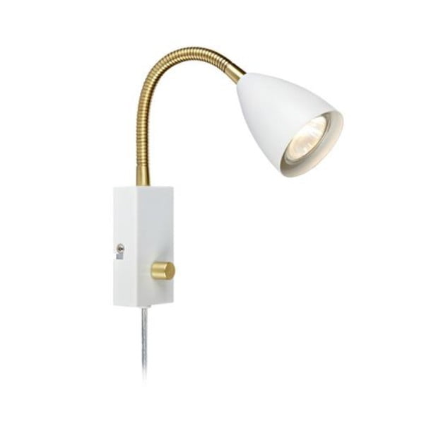Bijela zidna svjetiljka s mjedenim detaljima Markslöjd Ciro Flex