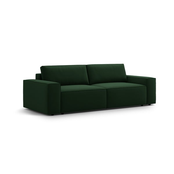 Tamno zelena baršunasti sklopiva/s prostorom za odlaganje sofa 247 cm Jodie – Micadoni -image-2