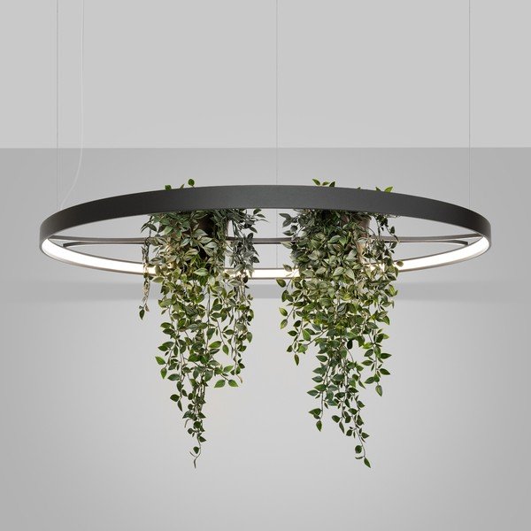 Crna LED viseća svjetiljka aluminijska ø 110 cm RIO – Thoro-image-1