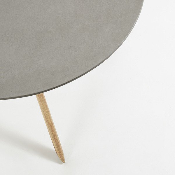 Blagovaonski stol sa svjetlosivom pločom Kave Home Glow, Ø 120 cm-image-1