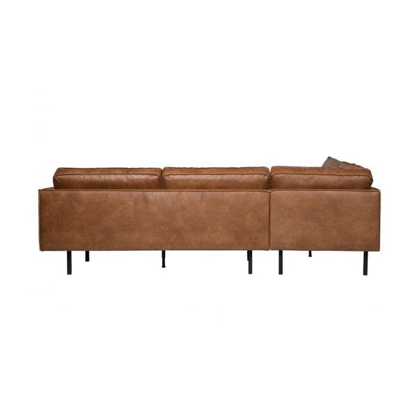 Smeđa kutna garnitura od imitacije kože (s lijevim kutom/u obliku slova L) Rodeo – WOOOD-image-4