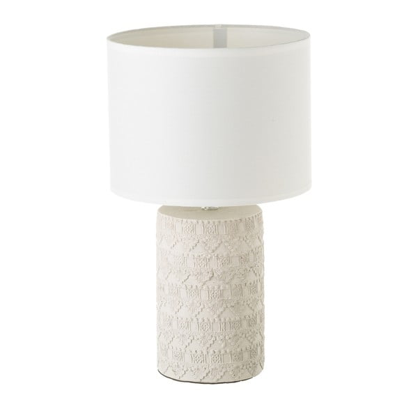 Bijela/bež stolna lampa s tekstilnim sjenilom (visina 41 cm) – Casa Selección