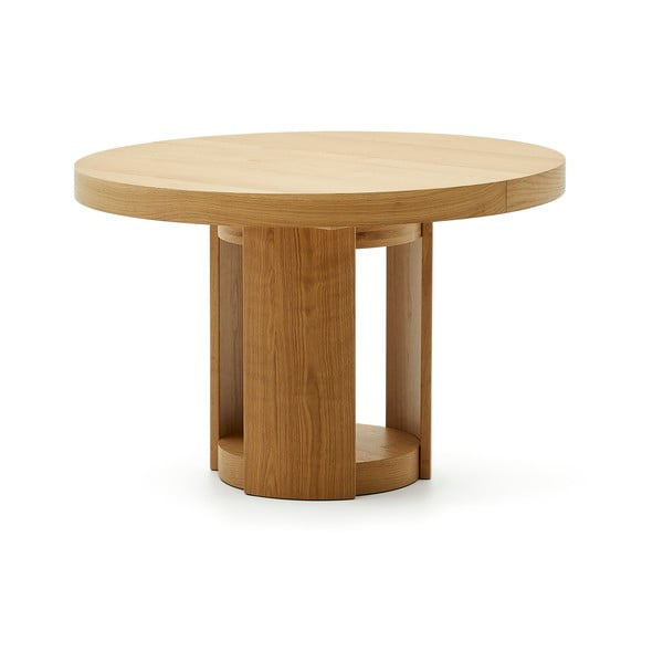 Okrugao proširiv blagovaonski stol s dodatnom pločom u dekoru hrasta ø 120 cm Artis – Kave Home