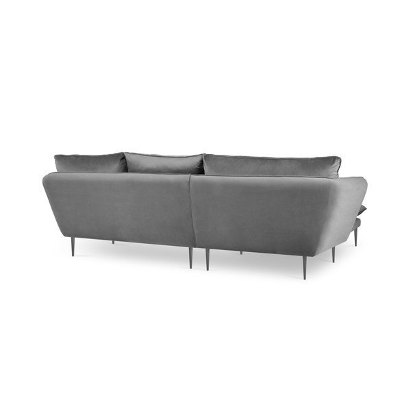Svijetlo siva baršunasta kutna garnitura Mazzini Sofas Acacia, lijevi kut-image-4