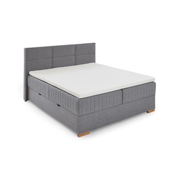 Sivi boxspring krevet s prostorom za pohranu 180x200 cm Tambo – Meise Möbel
