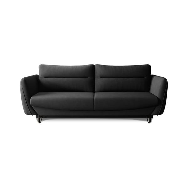Crna sklopiva/s prostorom za odlaganje sofa od šenila 236 cm Silva – ELTAP