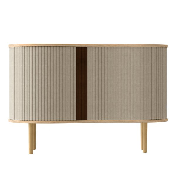 Bež/u prirodnoj boji niska komoda u dekoru hrasta s kliznim vratima 100x67 cm Audacious – UMAGE-image-3