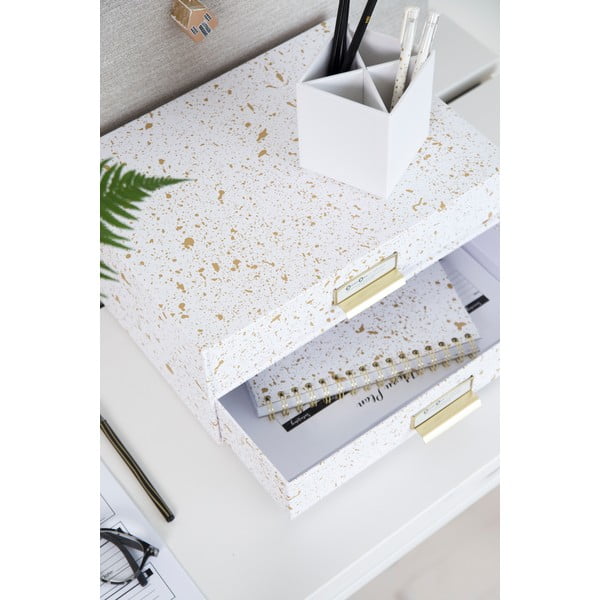 Kutija s 2 ladice u zlatno-bijeloj boji Bigso Box of Sweden Birger-image-3