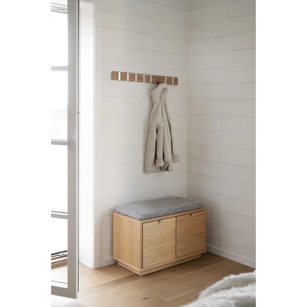 Sivi/u prirodnoj boji ormarić za cipele u dekoru hrasta s klupom Confetti – Rowico-image-1