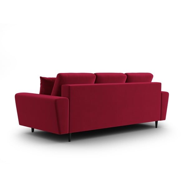 Crvena baršunasti sklopiva/s prostorom za odlaganje sofa 235 cm Kyoto – Cosmopolitan Design-image-3