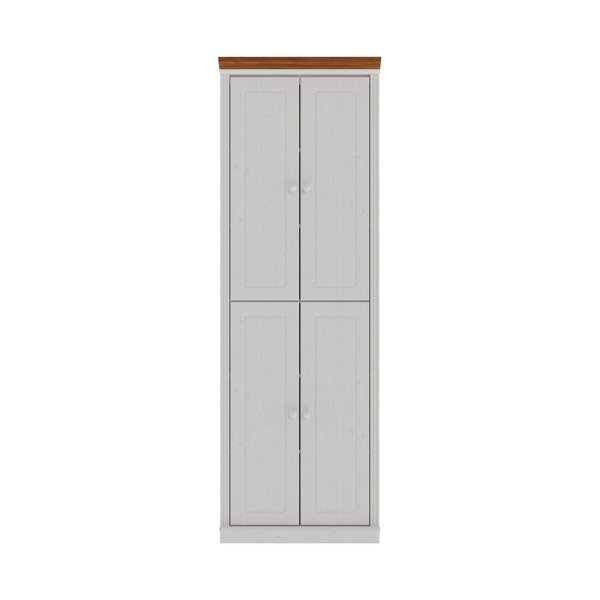 Bijeli/jantarni garderobni ormar od masivnog bora 74x223x37 cm Anita – Støraa