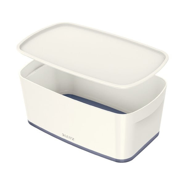 Bijela/siva plastična kutija za pohranu s poklopcem 32x19x13 cm MyBox – Leitz