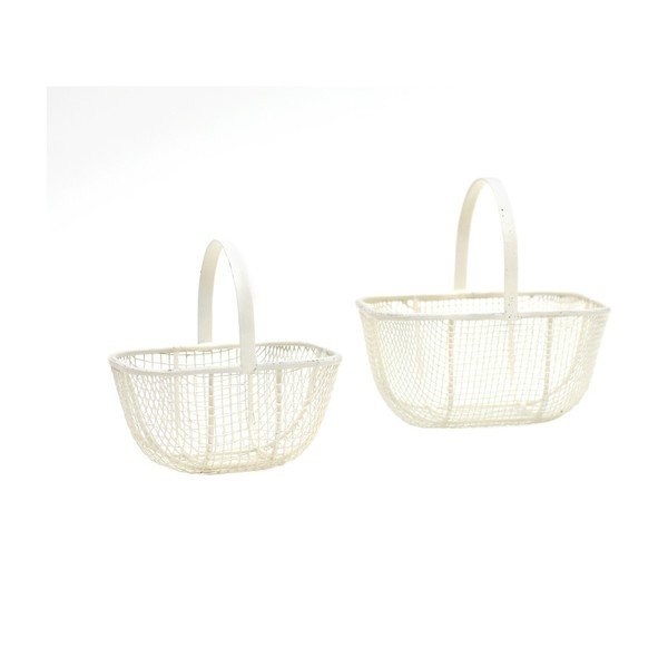 Set od 2 bijele košare Esschert Design Daria
