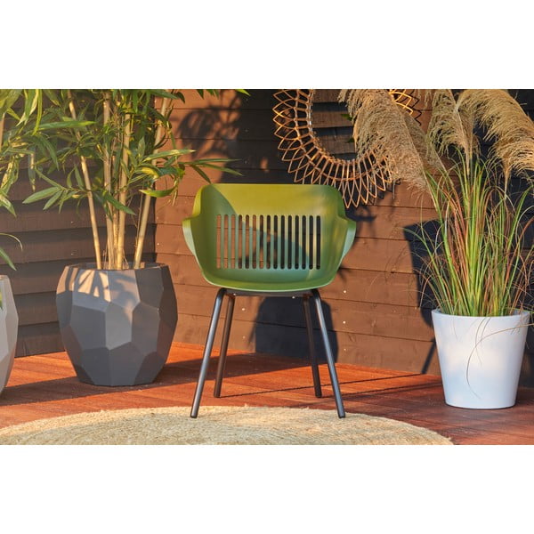 Tamno zelene plastične vrtne stolice u setu 2 kom Jill Rondo – Hartman-image-1