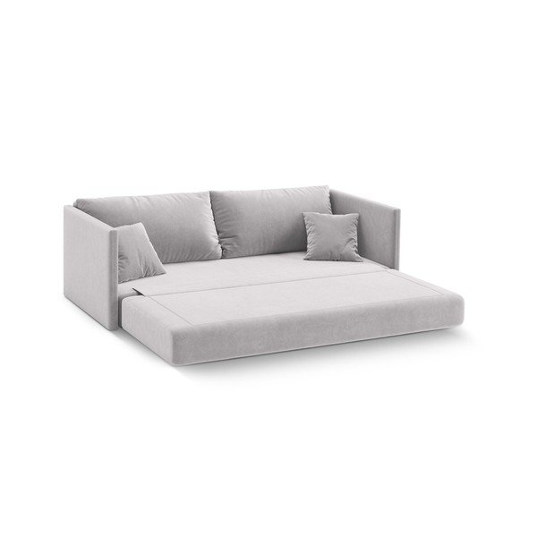 Svijetlo siva baršunasti sklopiva sofa 209 cm Shannon – Cosmopolitan Design-image-2