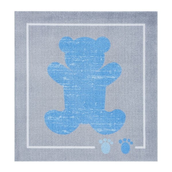 Dječji plavo-sivi tepih Zala Living Teddy, 100 x 100 cm