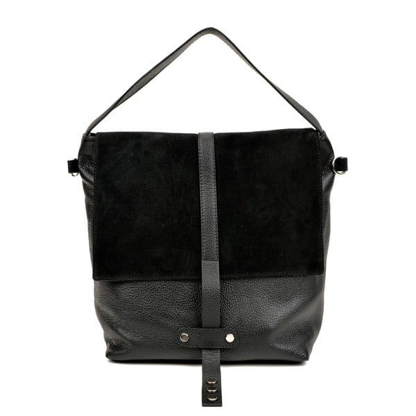 Crna kožna torbica Carla Ferreri Margo