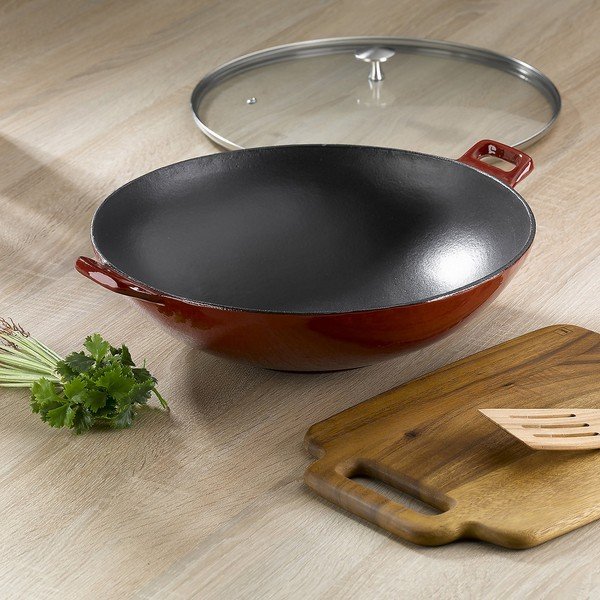WOK tava od crvenog lijevanog željeza Kela Calido, ø 36 cm-image-2