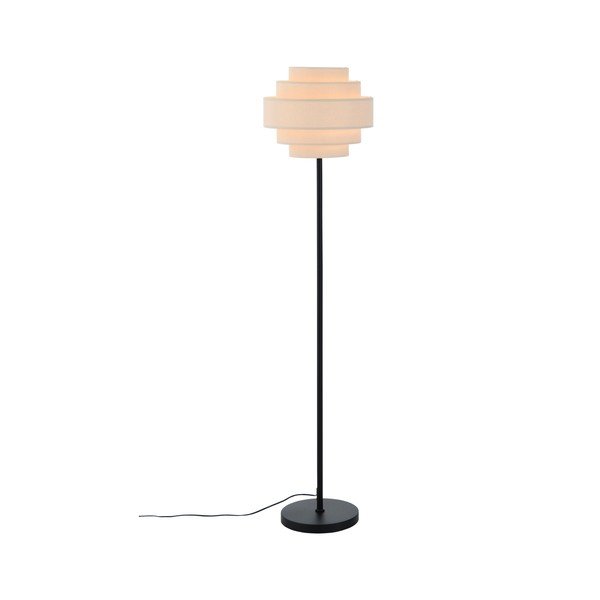 Mat crna/bež tekstilna stojeća svjetiljka (visina 145 cm) Miguel – Ellos Home-image-3