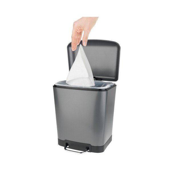 Sivi koš za smeće s pedalom Wenko Studio, 6 l-image-2