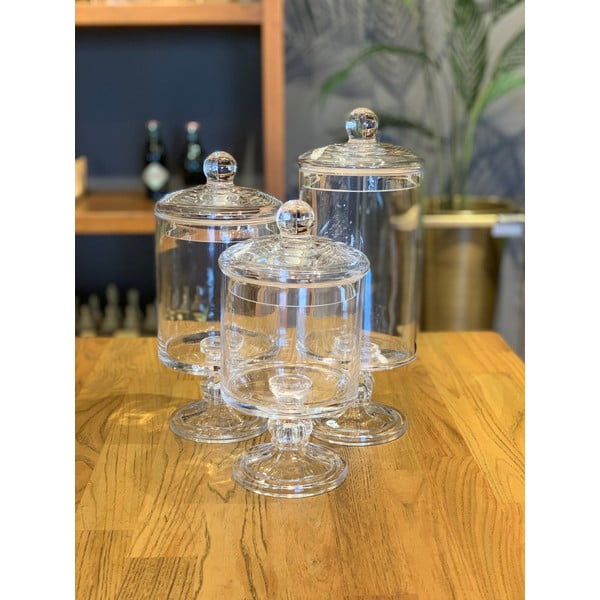 Staklena posuda na stalku Mia Camaya, visina 25 cm-image-1