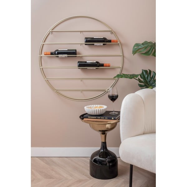 Zidni metalni držač za boce vina u zlatnoj boji broj boca 12 kom 80x80x9 cm Redondo – PT LIVING-image-1