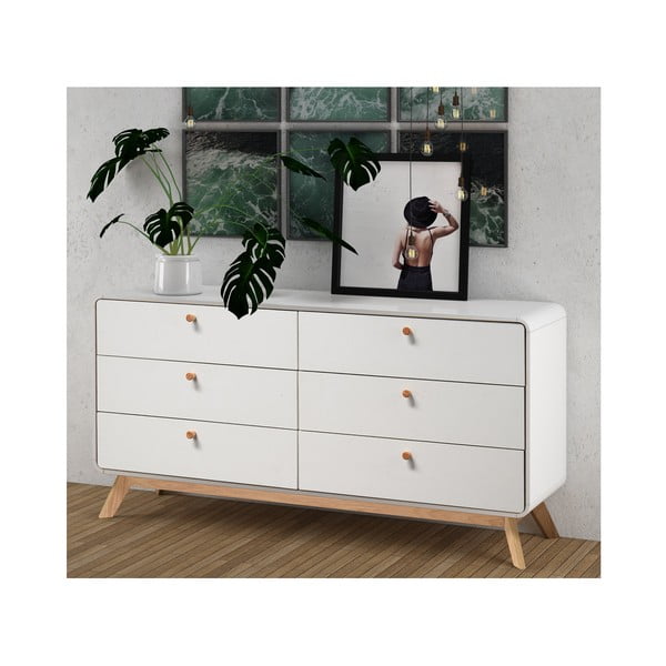 Bijela niska komoda 150x74 cm Caitlin – Støraa-image-2